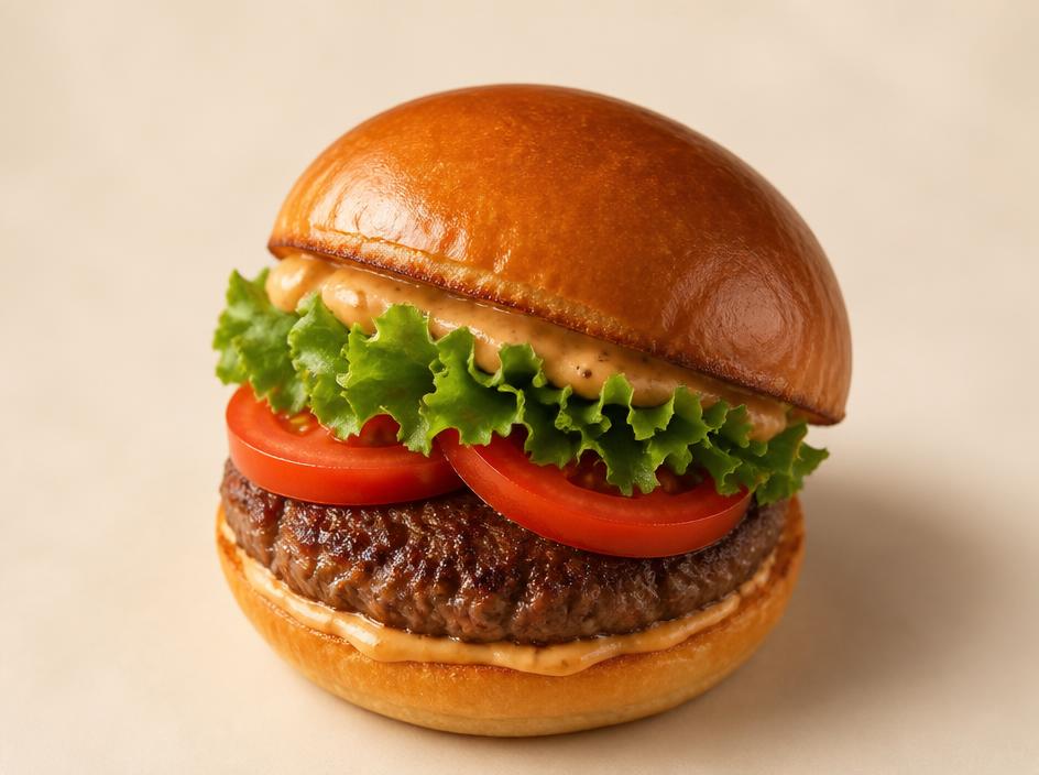 Classic Burger — Beef patty, lettuce, tomato, house sauce